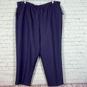 Alfred Dunner Proportioned Medium Lilac Pull on Elastic Waist Roomy Leg Size 24W